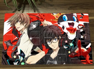 Persona 5 Yugioh Playmat Akechi Gorou &amp; Amamiya Ren CCG TCG เสื่อเล่นเกม 01