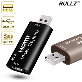 Rullz แผ่นการ์ดจับภาพวิดีโอเสียง Mini 4K เป็น 1080P USB 2.0 HDMI สําหรับโทรศัพท์ PS3 PS4 กล่องบันทึกเกม PC อุปกรณ์สตรีมมิ่งสด