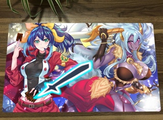 Yu-gi-oh! Arcv Playmat Lunalight Leo Dancer &amp; Serena CCG TCG แผ่นรองการ์ดเกม