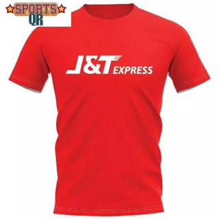 (Sports Evolution) J&amp;T EXPRESS เสื้อยืด เกรดพรีเมี่ยม สกรีนแบบเฟล็ก PU สวยสดไม่แตกไม่ลอก ส่งด่วนทั่วไทย