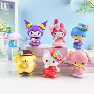 SANRIO ตุ๊กตาฟิกเกอร์ PVC รูปซานริโอ้ ขนาดเล็ก เหมาะกับของขวัญ สําหรับตกแต่งบ้าน จํานวน 7 ชิ้น