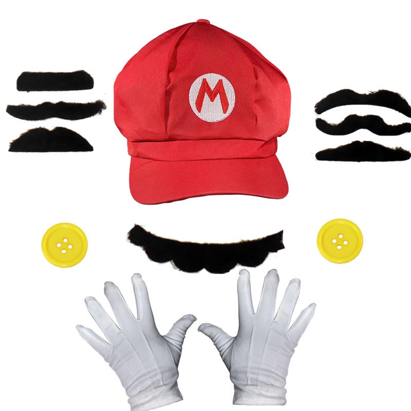 ชุดถุงมือ ลายอนิเมะ Super Mary Hat Mario Sun Hat Beard