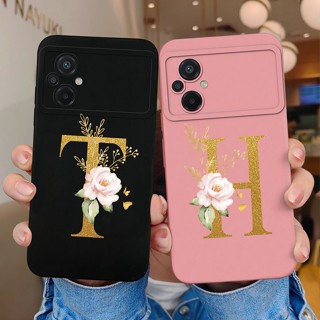 เคสโทรศัพท์มือถือ ซิลิโคน ผิวด้าน บางมาก ลายดอกไม้ ตัวอักษร สําหรับ Xiaomi Poco M5 4G PocoM5 4G