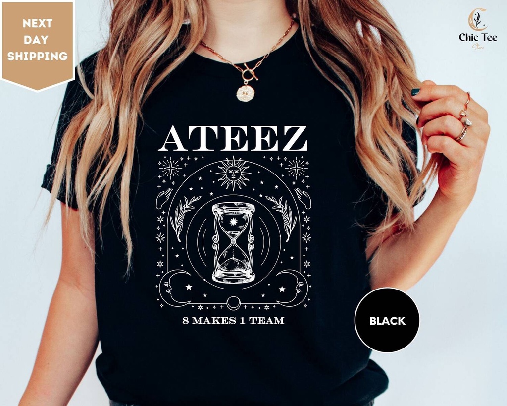 เสื้อยืด พิมพ์ลาย Ateez Break the Wall Shirt Ateez the World สําหรับผู้ชาย