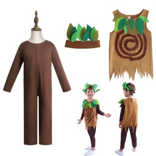 ชุดคอสเพลย์ Bsrlons Tree-themed ผ้าโพลีเอสเตอร์ สําหรับเด็ก ไซซ์ S110-xl140