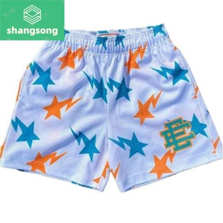 (Shangsong) Ee Basic Short NEW YORK CITY SKYLINE กางเกงขาสั้นลําลอง ผ้าตาข่าย เหมาะกับการเล่นฟิตเนส กีฬา ยิม ออกกําลังกาย หน้าร้อน สําหรับผู้ชาย 2023