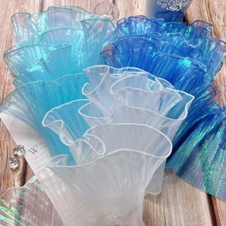 ผ้าลูกไม้จีบนางเงือก ขนาดใหญ่ กว้าง 15 ซม. สําหรับงานแต่งงาน…