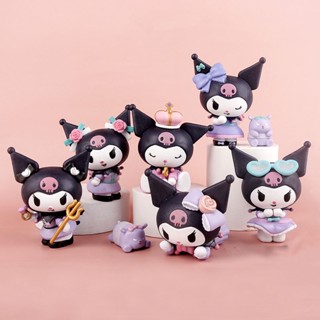 ฟิกเกอร์ PVC รูปการ์ตูน Sanrio Kuromi น่ารัก สําหรับตกแต่งบ้าน 6 ชิ้น