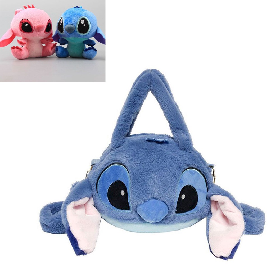 Lilo Disney Cute Stitch Messenger Bag Pp Cotton Filling 25x22x15cm ขนาดและ