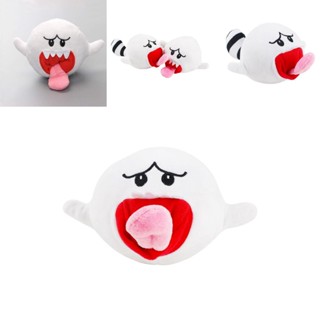 ของเล่นเด็ก ฟองน้ํานุ่ม รูปการ์ตูน Super Mario White Tongue Ghost ขนาด 10.24x3.94 นิ้ว