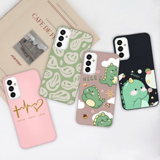 เคสโทรศัพท์มือถือ ซิลิโคนนิ่ม ผิวด้าน บางมาก ลายการ์ตูนหน้ายิ้ม หัวใจ คุณภาพสูง สําหรับ Samsung Galaxy M23 5G F23 5G