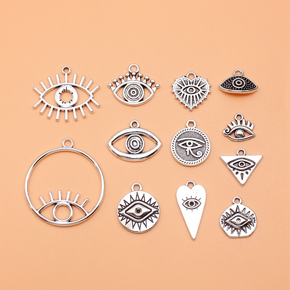 12 ชิ้น/เซ็ต Eye Charms สําหรับเครื่องประดับทําจี้ Diy หัตถกรรมอุปกรณ์เสริม L10307
