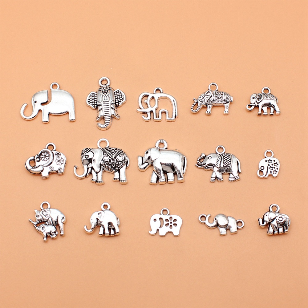 15 ชิ้น/เซ็ตช้าง Charms สําหรับเครื่องประดับทําจี้ Diy หัตถกรรมอุปกรณ์เสริม L10295