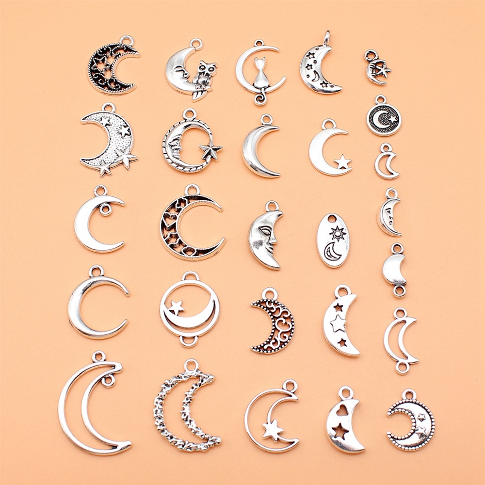 27 ชิ้น/เซ็ต Moon Charms สําหรับเครื่องประดับทําจี้ Diy หัตถกรรมอุปกรณ์เสริม L10281