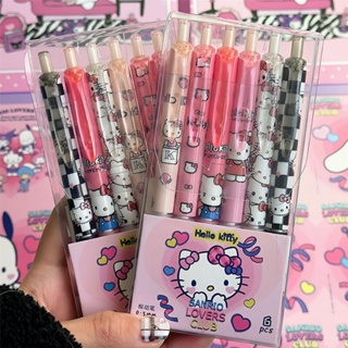 6 ชิ้น / เซต การ์ตูน Sanrio ปากกาเจล Hello Kitty Kuromi ST แห้งเร็ว สีดํา 0.5 มม. กด ปากกาลูกลื่น การเรียนรู้ เครื่องเขียน ของขวัญ