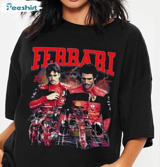 Charles Leclerc Carlos Sainz เสื้อทีมแข่งรถ Ferrari Formula1 Championship เสื้อแข่งรถ