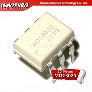 ไตรแอค MOC3020 3020 DIP6 และออปโตคัปเปลอร์เอาท์พุต SCR 6Pin 400V 10 ชิ้น