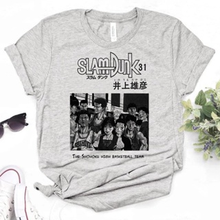 เสื้อยืด พิมพ์ลายมังงะ Slam Dunk สไตล์ญี่ปุ่น สตรีท สําหรับผู้หญิง