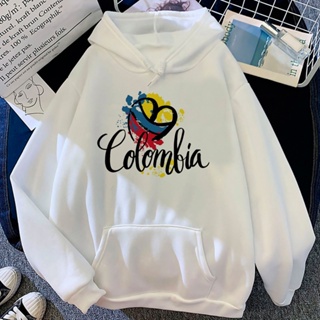 Colombia เสื้อกันหนาวมีฮู้ด ลายการ์ตูนอนิเมะ สไตล์วินเทจ โกธิค y2k สําหรับผู้หญิง