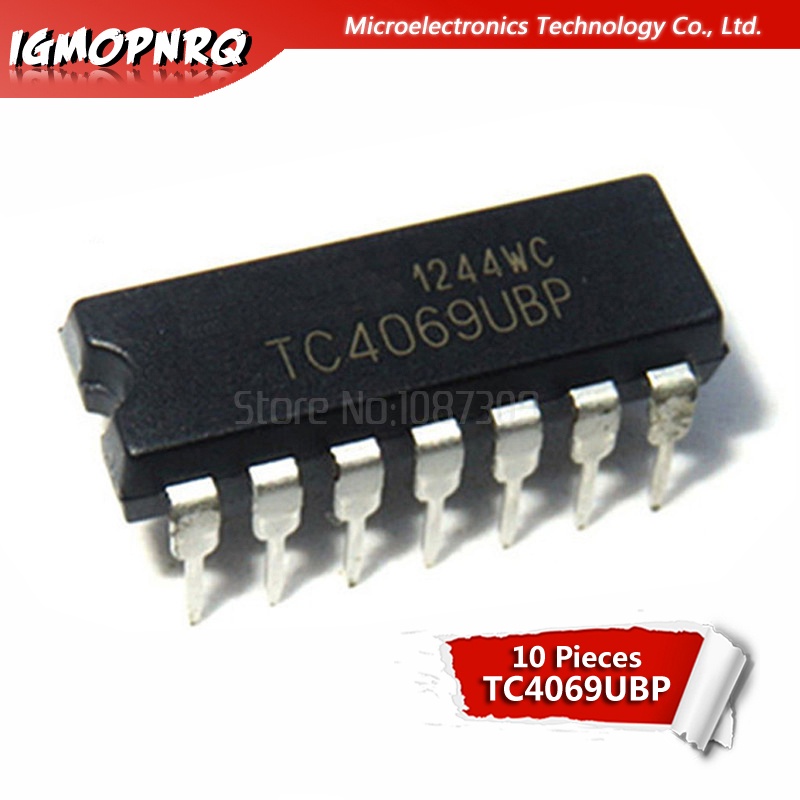 10 ชิ้น 4069 TC4069UBP DIP14 ประตู/อินเวอร์เตอร์ IC TOS ใหม่