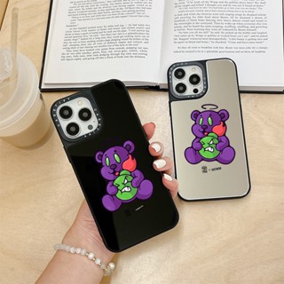 Casetify เคสโทรศัพท์มือถือแบบนิ่ม กันกระแทก ลายหมี สุนัขจิ้งจอก พร้อมกระจก สําหรับ iPhone 15 14 11 Pro Max 12 13 Mini Case X XR XS Max SE 2020 6 7 8 Plus