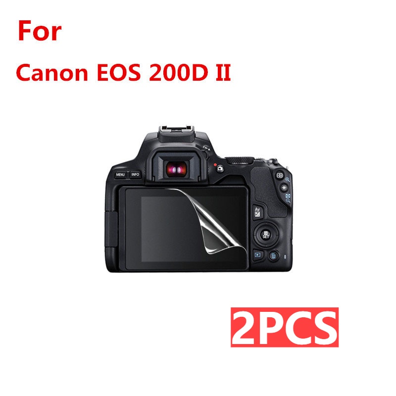 2 ชิ้น ฟิล์มกระจกนิรภัยกันรอยหน้าจอกล้อง 200Dii สําหรับ For Canon EOS 200D II