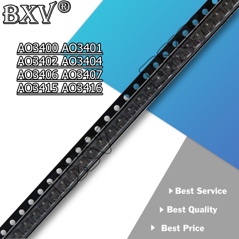 อุปกรณ์จัดการเอฟเฟคสนามหญ้า SMD AO3400 SOT23 AO3400A SOT-23 A09T SOT AO3401 AO3402 AO3404 AO3406 AO3