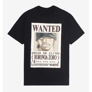 เสื้อยืด พิมพ์ลายโปสเตอร์ One Piece Zoro Wanted