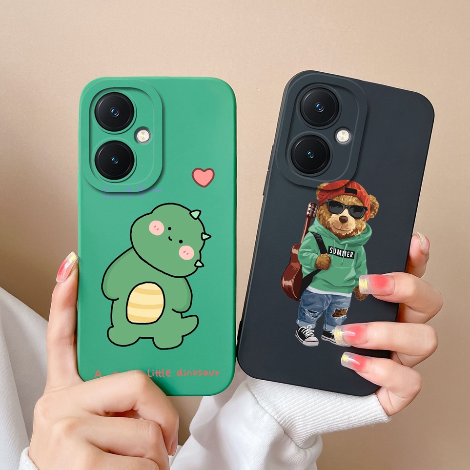 เคสโทรศัพท์มือถือ ซิลิโคนนิ่ม กันกระแทก ลายการ์ตูนไดโนเสาร์น้อยน่ารัก สําหรับ Vivo Y27 4G 5G Y36 5G Y 27 Y 36