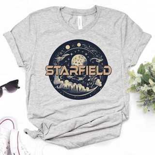 เสื้อยืด พิมพ์ลายกราฟฟิค Starfield y2k แนวสตรีท สําหรับผู้หญิง y2k