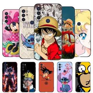 เคสโทรศัพท์มือถือ ซิลิโคนนิ่ม Tpu ป้องกัน ปิดด้านหลัง ลายการ์ตูนดาวโลก สีดํา สําหรับ Motorola Moto G60S MotoG60S