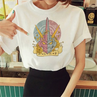 เสื้อยืด พิมพ์ลายการ์ตูนอนิเมะ Digimon สไตล์ญี่ปุ่น เหมาะกับฤดูร้อน สําหรับผู้หญิง