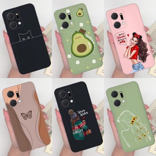 เคสโทรศัพท์มือถือ ซิลิโคนนิ่ม ผิวด้าน บางมาก ลายการ์ตูนผีเสื้อ เด็กผู้หญิง หลากสี คุณภาพสูง สําหรับ Huawei Honor X7A X8A 4G X7A X8A 4G