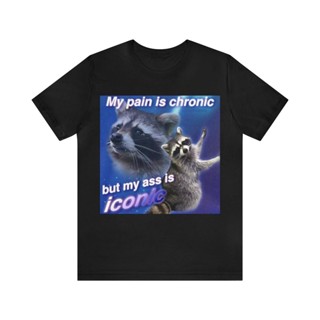 My Pain Is Chronic But My Ass Is Iconic Meme Shirt -Raccoon Tanuki,Opossums Lover Shirt,Possums Shirt,Sad Opossums