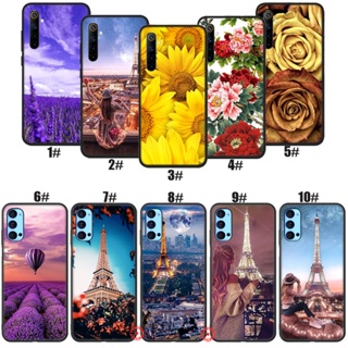 Bo51 เคสโทรศัพท์มือถือ ซิลิโคนนุ่ม ลายหอไอเฟล ปารีส ดอกไม้ สําหรับ Realme C31 C25S 8 8S 5G Q3 Q3i V13 Narzo 30