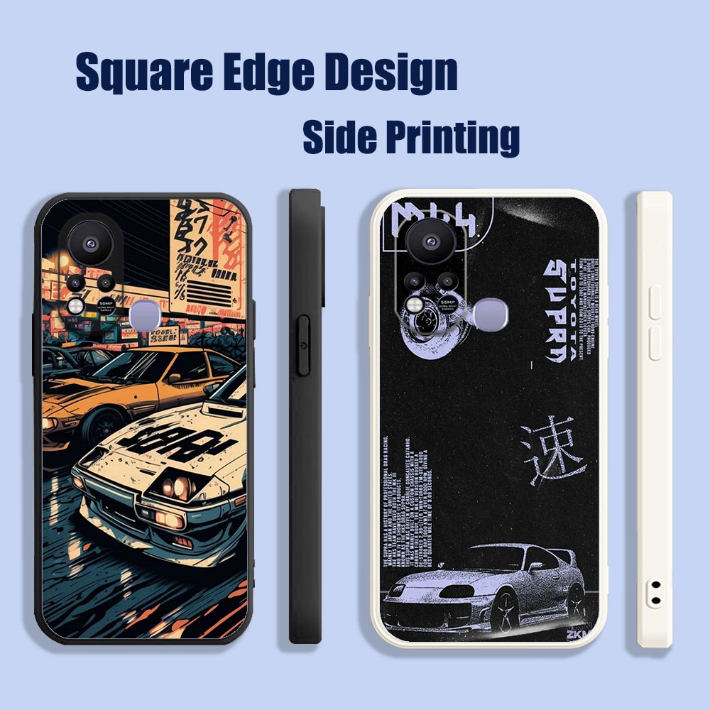 กรณีพิมพ์ JDM Racing รถ Street Legend สีดํา CM006 สําหรับ Huawei Nova 3i 7i 8i 5T Y9S ฝาครอบโทรศัพท์