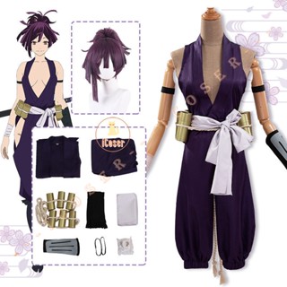 Yuzuriha ชุดคอสเพลย์ วิกผมอะนิเมะ Jigokuraku Kunoichi Hells Paradise Sumire สีม่วง สําหรับผู้หญิง