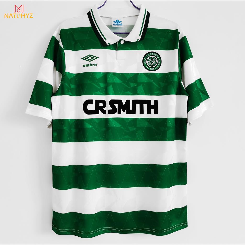 เสื้อกีฬาแขนสั้น ลายทีมชาติฟุตบอล Celtic Home 89-91 ชุดเหย้า สไตล์เรโทร