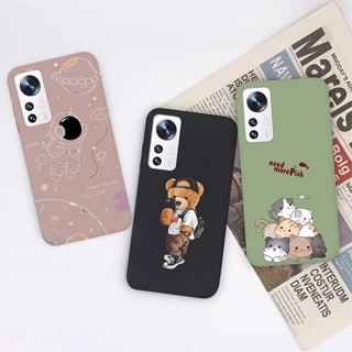 เคสโทรศัพท์มือถือ ซิลิโคนนิ่ม ผิวด้าน กันกระแทก ลายการ์ตูนหมีนักบินอวกาศน่ารัก คุณภาพสูง สําหรับ Xiaomi 12 12X 12S 12 12 X 12 S