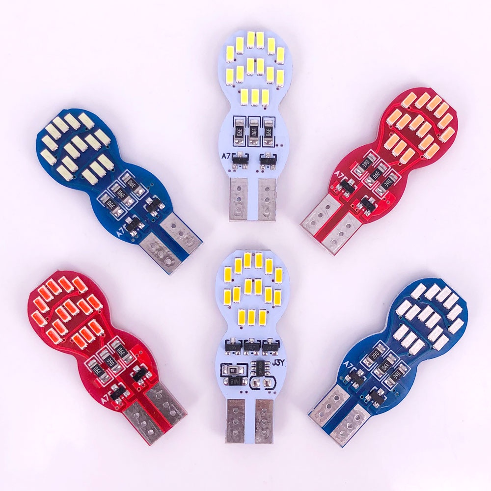 หลอดไฟเลี้ยว T10 RGB W5W 3014 แฟลช Strobe 30 SMD LED 12V สําหรับรถจักรยานยนต์ 1 ชิ้น