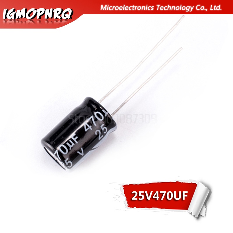 ตัวเก็บประจุไฟฟ้า 25V470UF 8*12 มม. 470UF 25V 8*12 20 ชิ้น