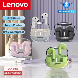 Lenovo TWS หูฟังสเตอริโอไร้สายบลูทูธ 5.2 HD พร้อมไมโครโฟน ควบคุมแบบสัมผัส สําหรับเล่นกีฬา