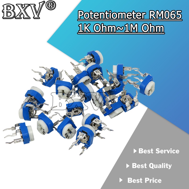 20PCS RM065 RM-065 100 200 500 1K 2K 5K 10K 20K 50K 100K 200K 500K 1M ใหม่ Ohm Trimpot Timmer Potentiometer Variable Resistor