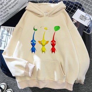 เสื้อฮู้ดดี้ ลายการ์ตูนอนิเมะ Pikmin สไตล์โกธิค แนวสตรีท สําหรับผู้หญิง