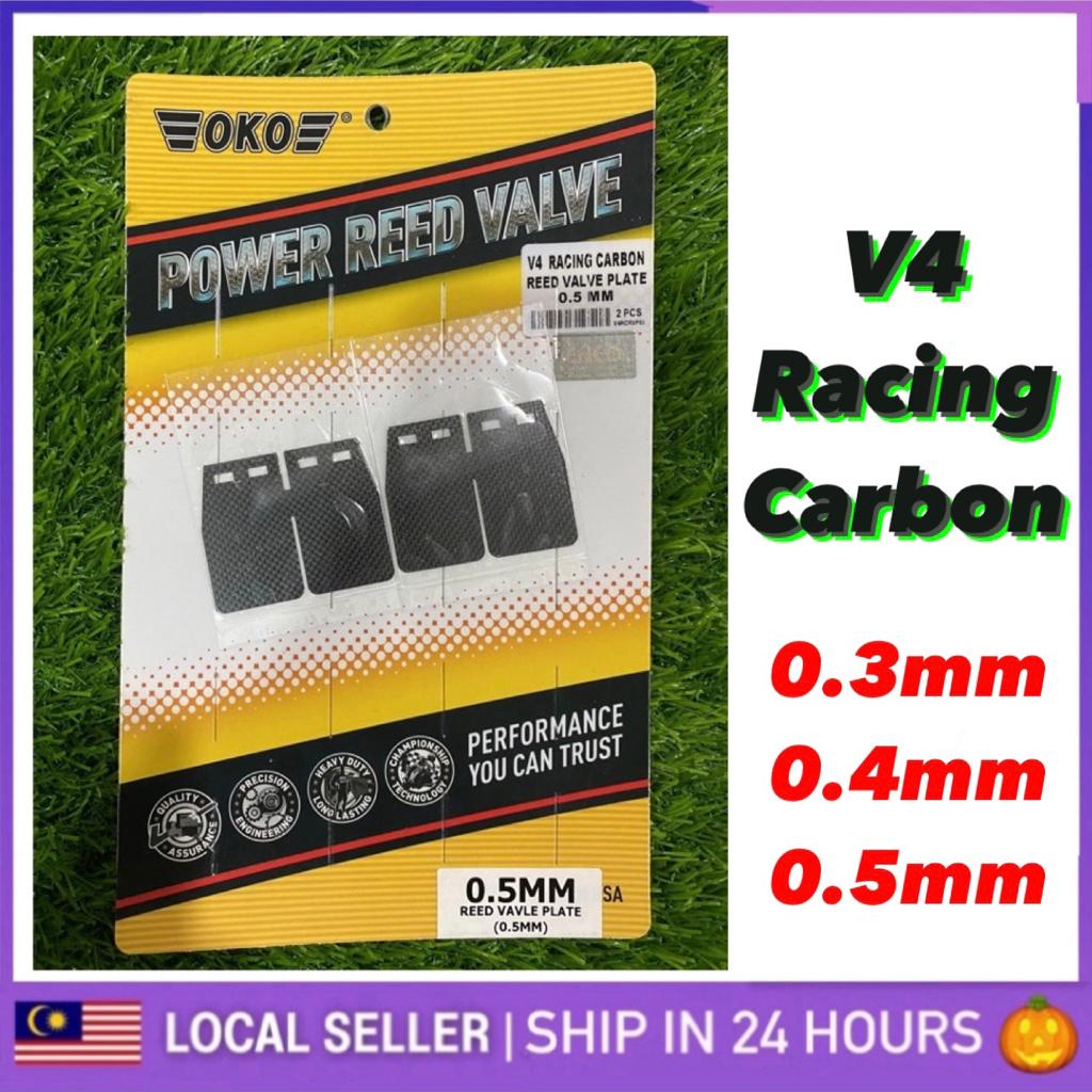OKO V4 Racing Carbon Reed วาล์วแผ่น RXZ Y125Z VForce V Force 4 0.3 มม.0.4 มม.0.5 มม. RXZ135 Y125 Y12