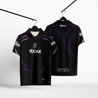 เสื้อกีฬาแขนสั้น ลายทีม Jersey Todak S12 สีดํา