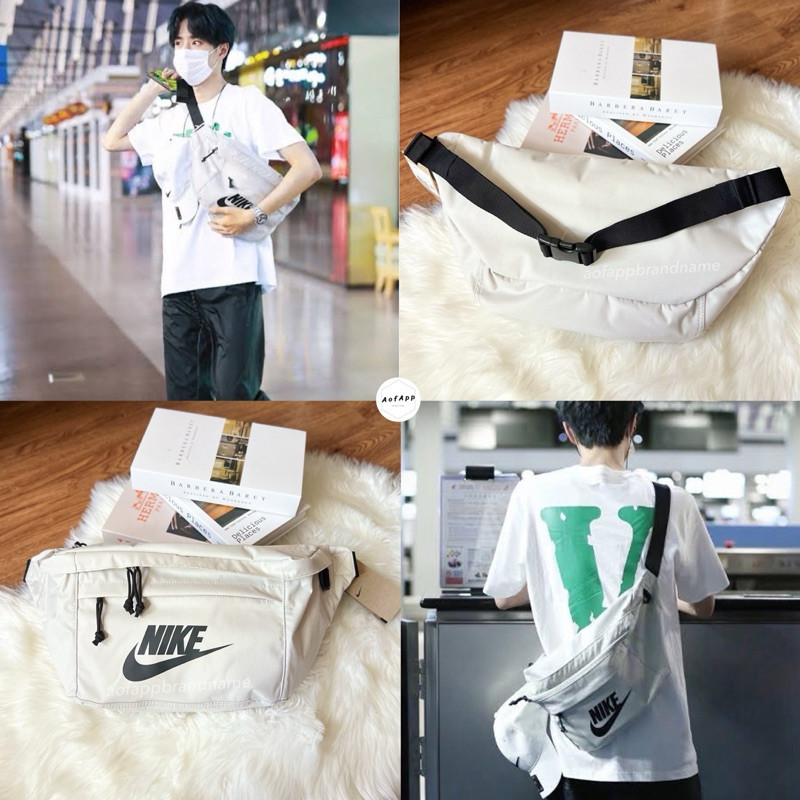 2024 พร้อมส่ง ของแท้ กระเป๋าคาดอก NIKE TECH HIP Belt Bag สี Light bone รุ่นหวังอี้ป๋อ