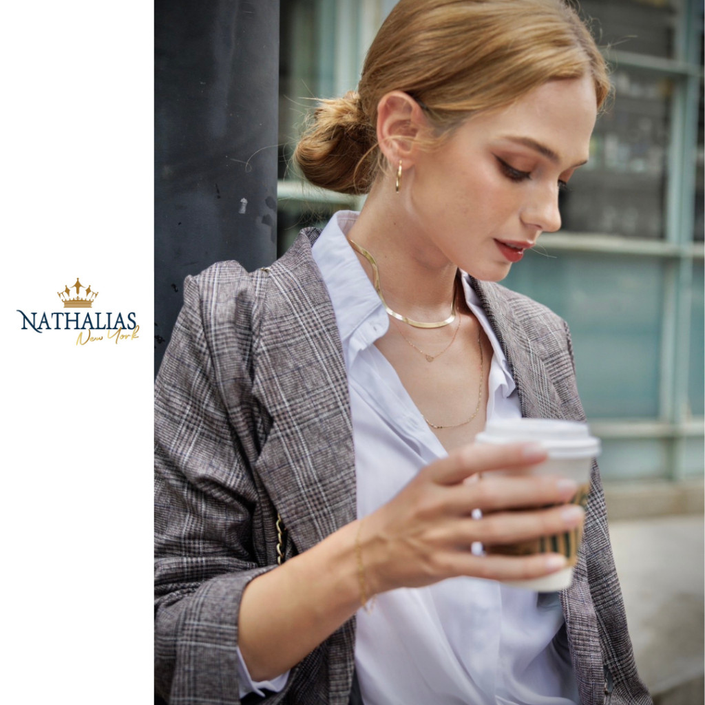 Nathalias NY 3.80 มม. สร้อยคอทองคำ 14k Super Flex Herringbone Chain 63366