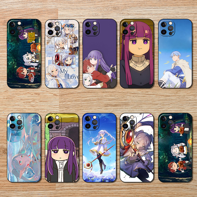 เคสโทรศัพท์สีดําแบบนุ่มแฟชั่นสําหรับ iPhone 16 Pro Max BF25 Frieren Beyond Journeys End เคสโทรศัพท์ด