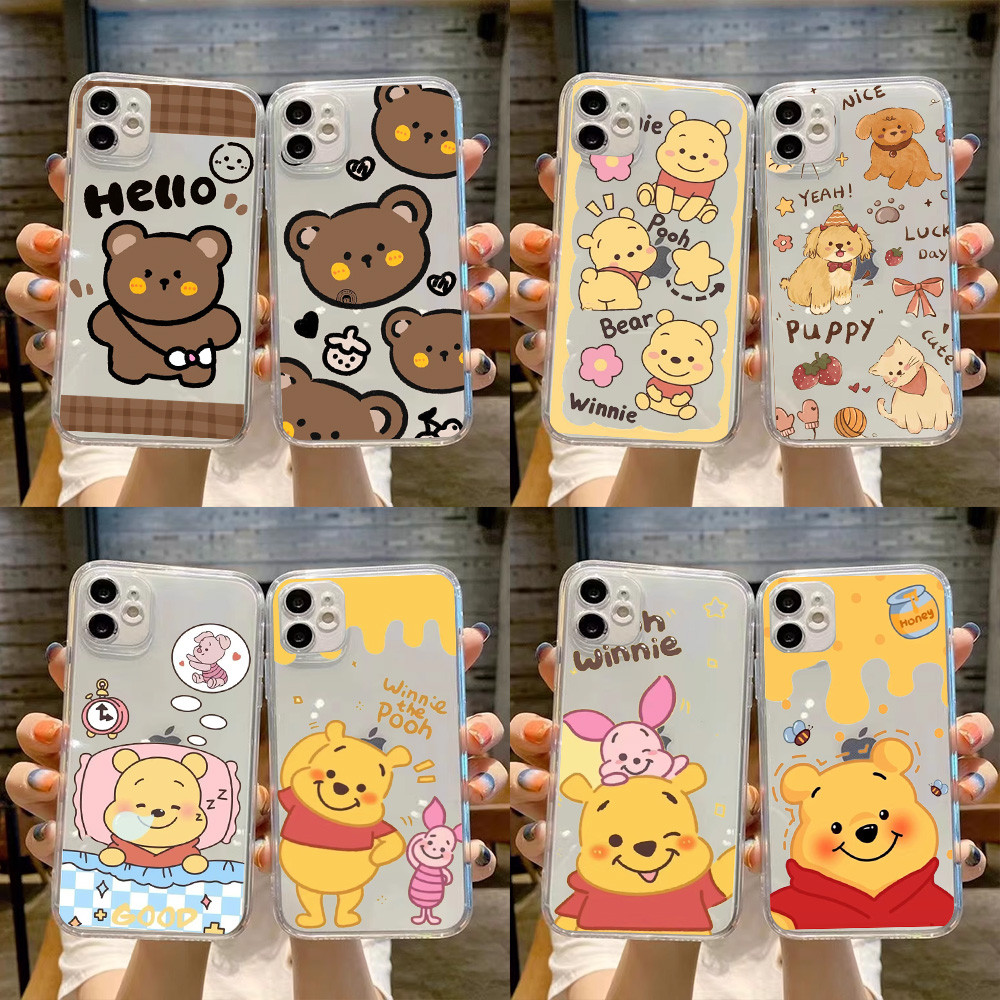 Samsung A6 A8 A9 J4 2018 J2 J4 J5 J6 J7 Prime Plus Y40 เคสโทรศัพท์พิมพ์ลายสีหมีพูห์